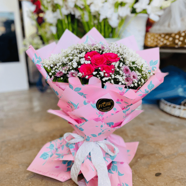 Vibrant Pink Roses Bouquet