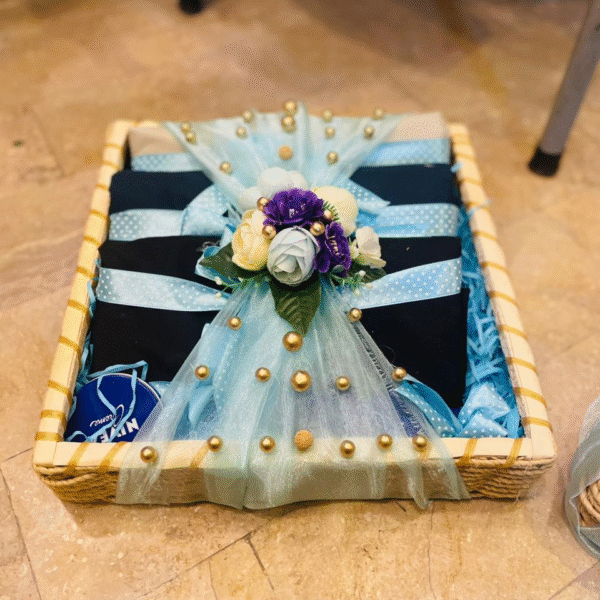 Elegance in Black & Blue Gift Basket