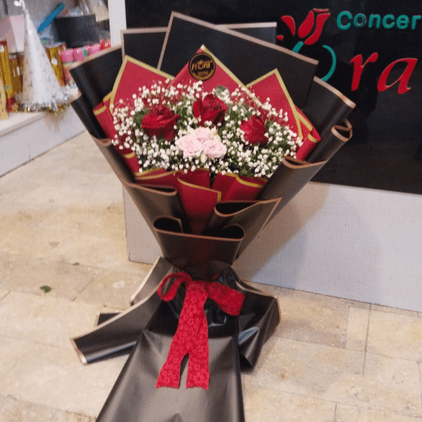 Bold Black & Red Romance Bouquet