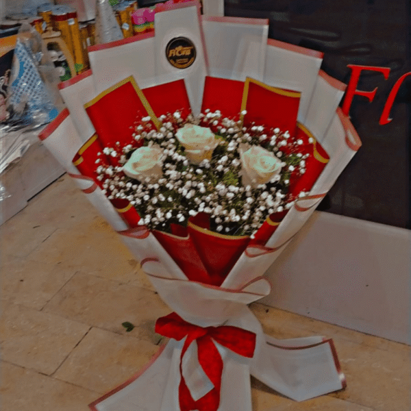 Elegant  Red and White Bouquet