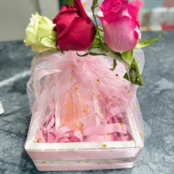 Floral Mini Gift Basket Pink