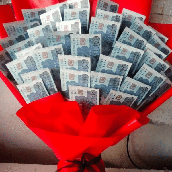 Bold Red 1000-Rupee Money Bouquet