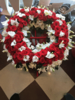 Premium Red & White Floral Wreath - Image 5