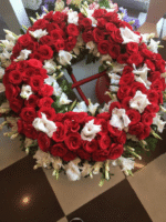 Premium Red & White Floral Wreath - Image 4