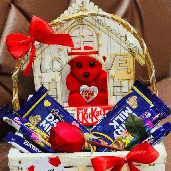 Valentine’s Special Chocolate & Teddy Basket